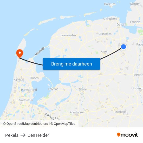 Pekela to Den Helder map