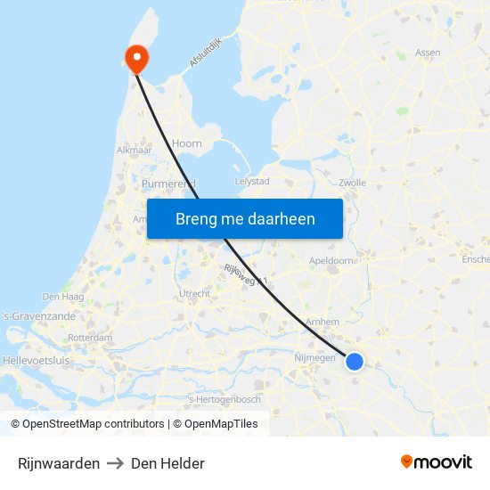 Rijnwaarden to Den Helder map