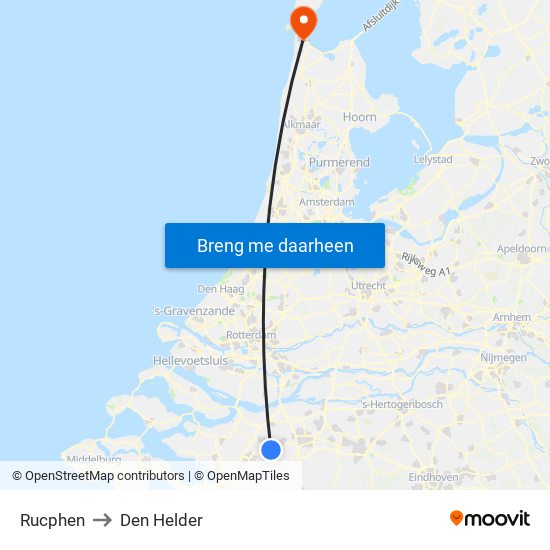 Rucphen to Den Helder map