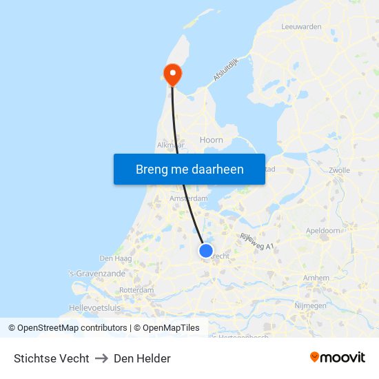 Stichtse Vecht to Den Helder map