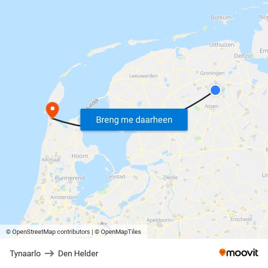 Tynaarlo to Den Helder map