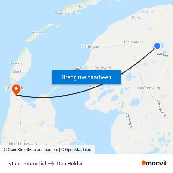 Tytsjerksteradiel to Den Helder map