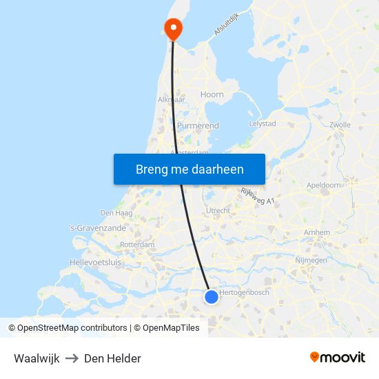 Waalwijk to Den Helder map