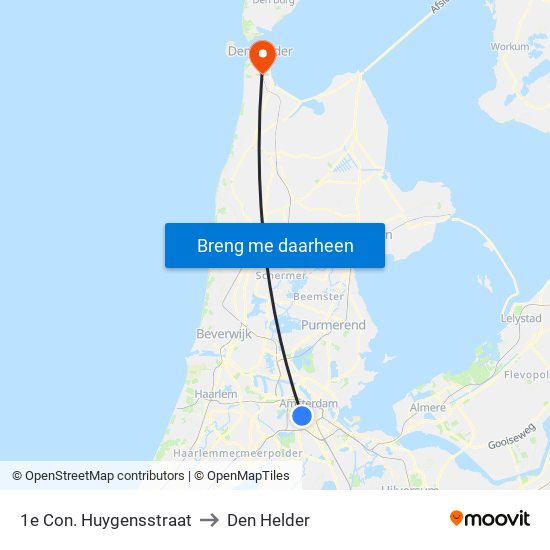 1e Con. Huygensstraat to Den Helder map