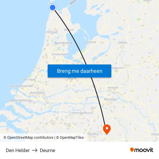 Den Helder to Deurne map