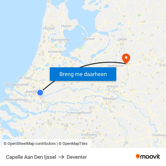 Capelle Aan Den Ijssel to Deventer map