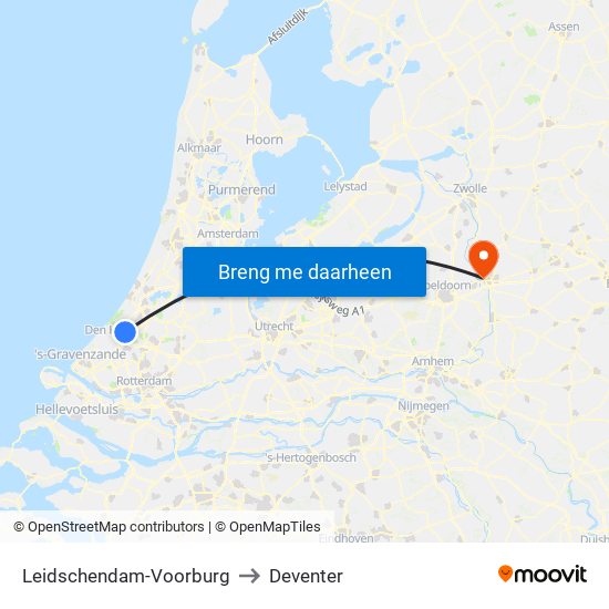 Leidschendam-Voorburg to Deventer map