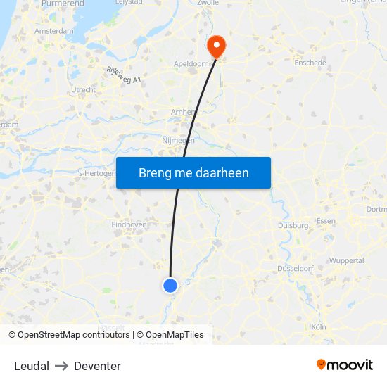 Leudal to Deventer map