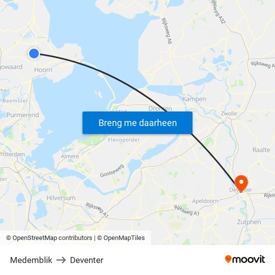 Medemblik to Deventer map