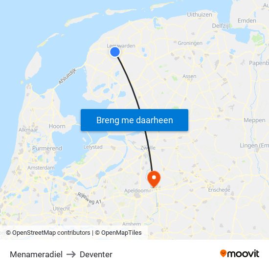 Menameradiel to Deventer map