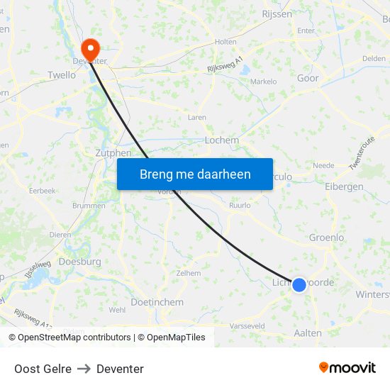 Oost Gelre to Deventer map