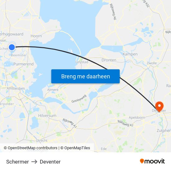 Schermer to Deventer map