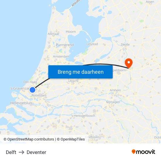 Delft to Deventer map