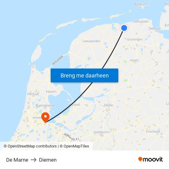 De Marne to Diemen map