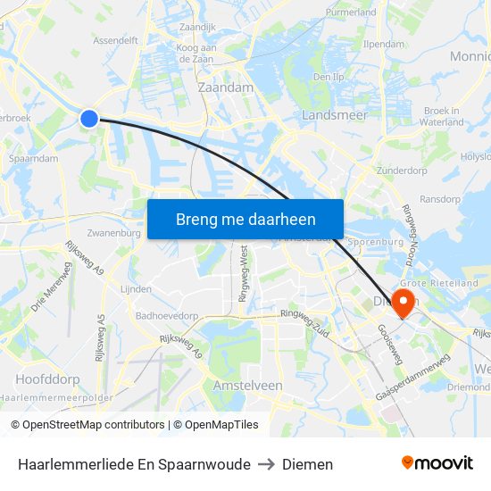 Haarlemmerliede En Spaarnwoude to Diemen map