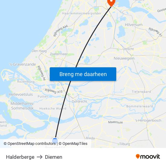 Halderberge to Diemen map