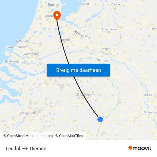 Leudal to Diemen map
