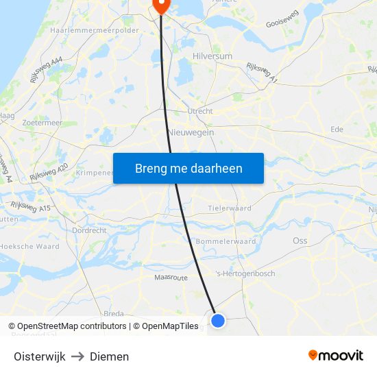 Oisterwijk to Diemen map