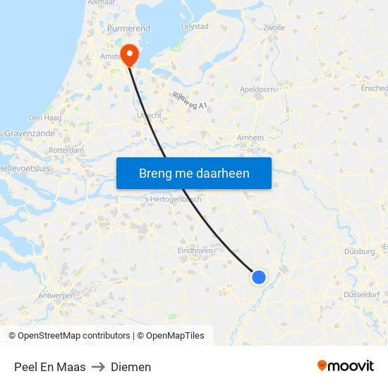 Peel En Maas to Diemen map