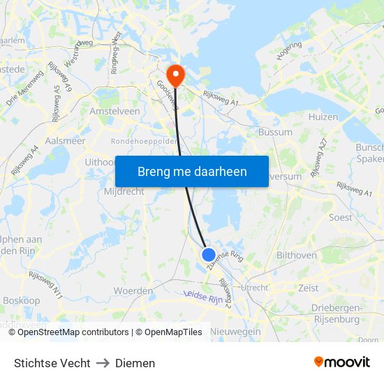 Stichtse Vecht to Diemen map