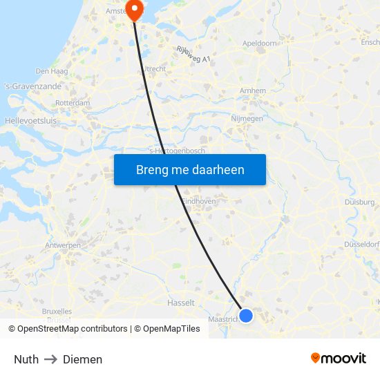 Nuth to Diemen map