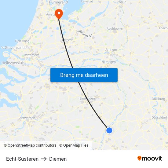 Echt-Susteren to Diemen map