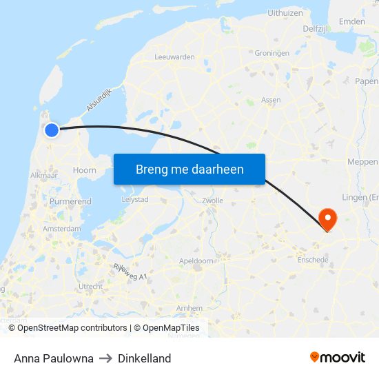 Anna Paulowna to Dinkelland map