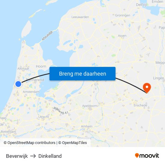 Beverwijk to Dinkelland map