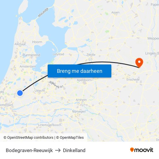 Bodegraven-Reeuwijk to Dinkelland map