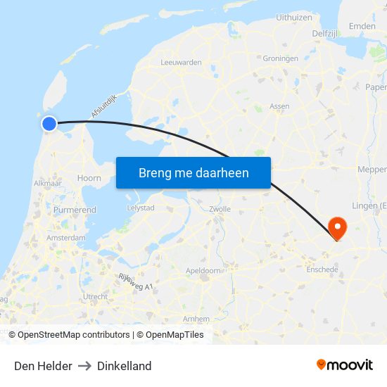 Den Helder to Dinkelland map