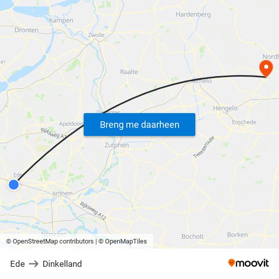 Ede to Dinkelland map