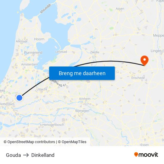 Gouda to Dinkelland map