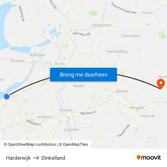 Harderwijk to Dinkelland map