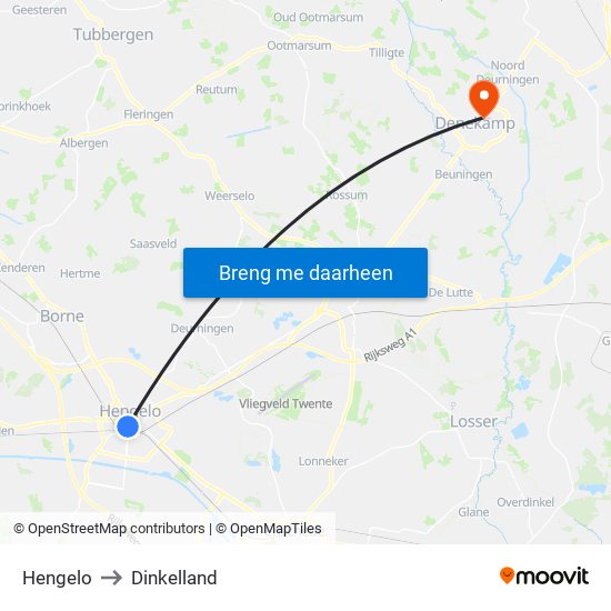 Hengelo to Dinkelland map