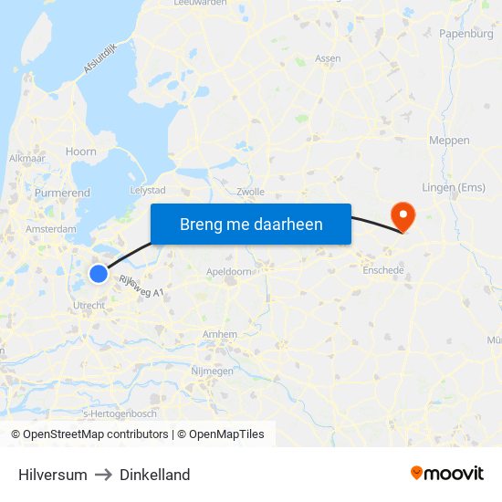 Hilversum to Dinkelland map