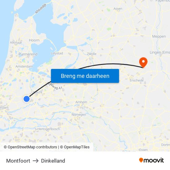 Montfoort to Dinkelland map