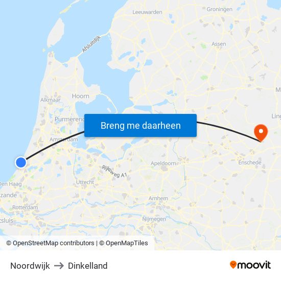 Noordwijk to Dinkelland map