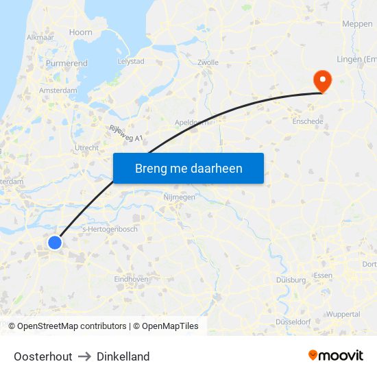 Oosterhout to Dinkelland map