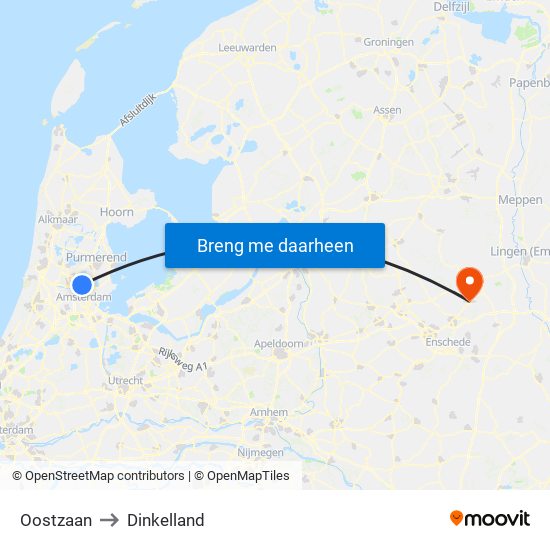 Oostzaan to Dinkelland map