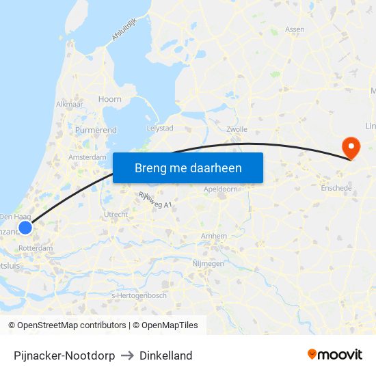 Pijnacker-Nootdorp to Dinkelland map