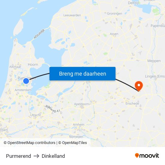 Purmerend to Dinkelland map