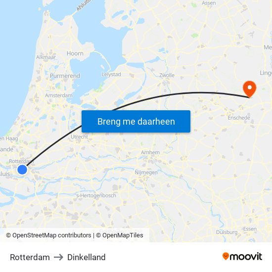 Rotterdam to Dinkelland map