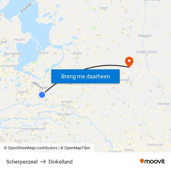 Scherpenzeel to Dinkelland map