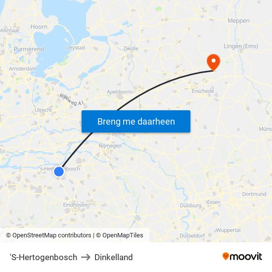 'S-Hertogenbosch to Dinkelland map
