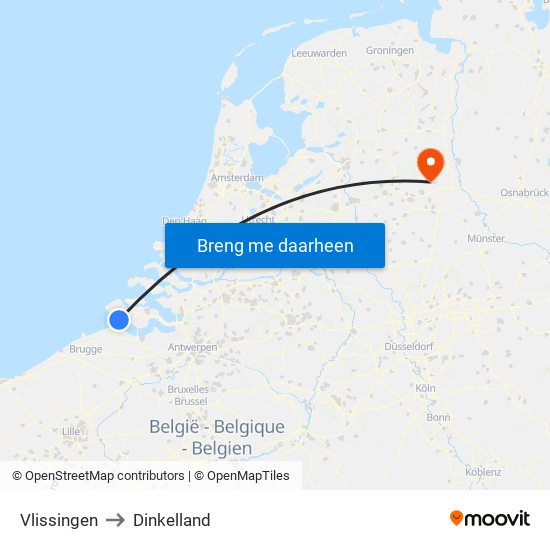 Vlissingen to Dinkelland map