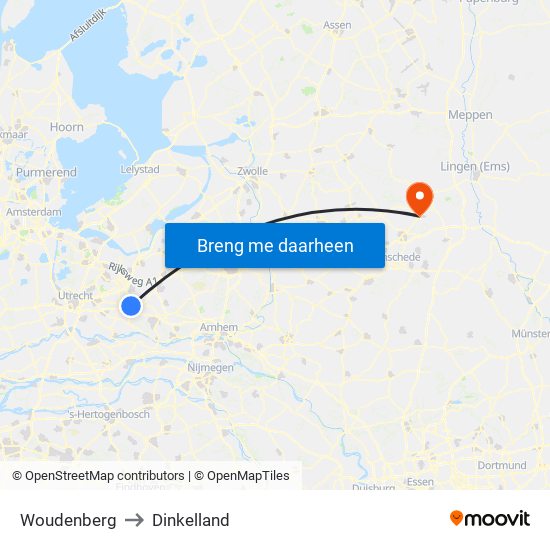 Woudenberg to Dinkelland map