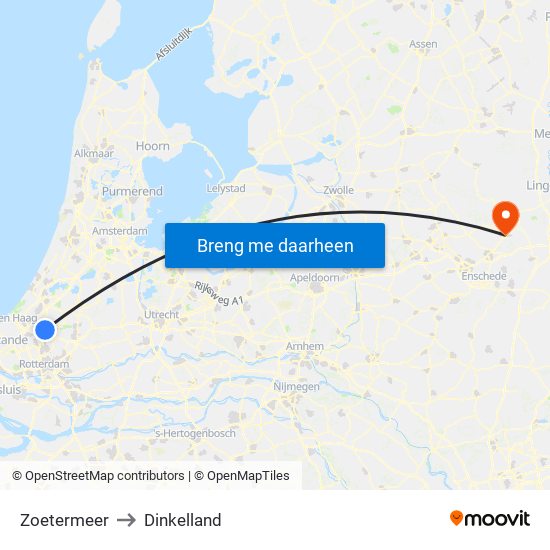 Zoetermeer to Dinkelland map