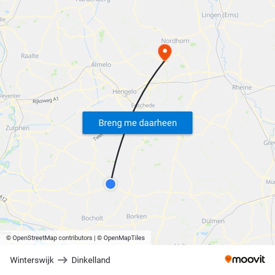 Winterswijk to Dinkelland map
