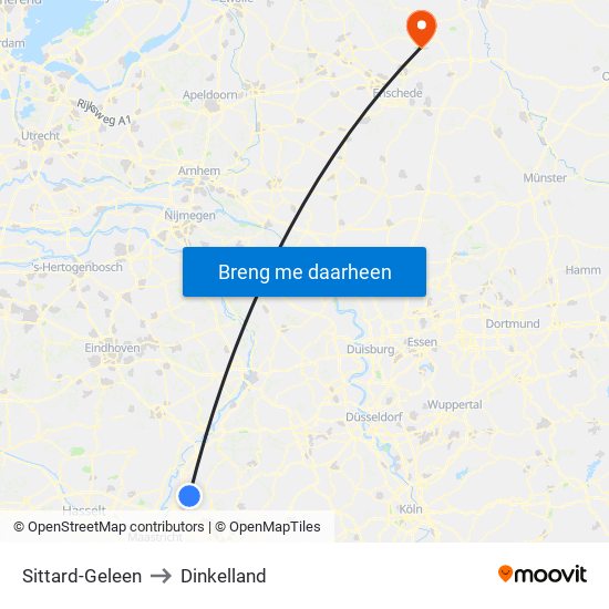 Sittard-Geleen to Dinkelland map