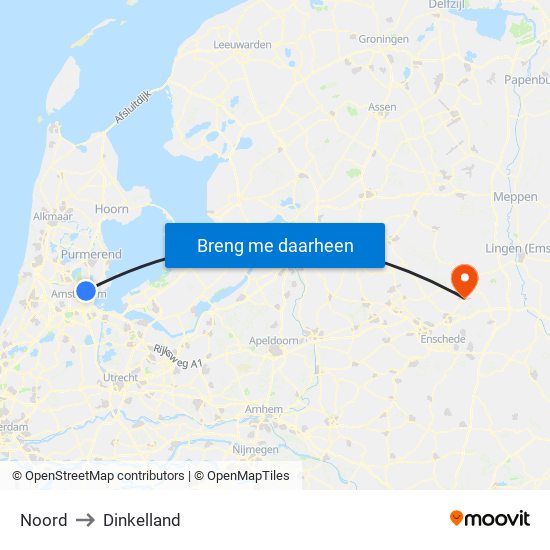 Noord to Dinkelland map